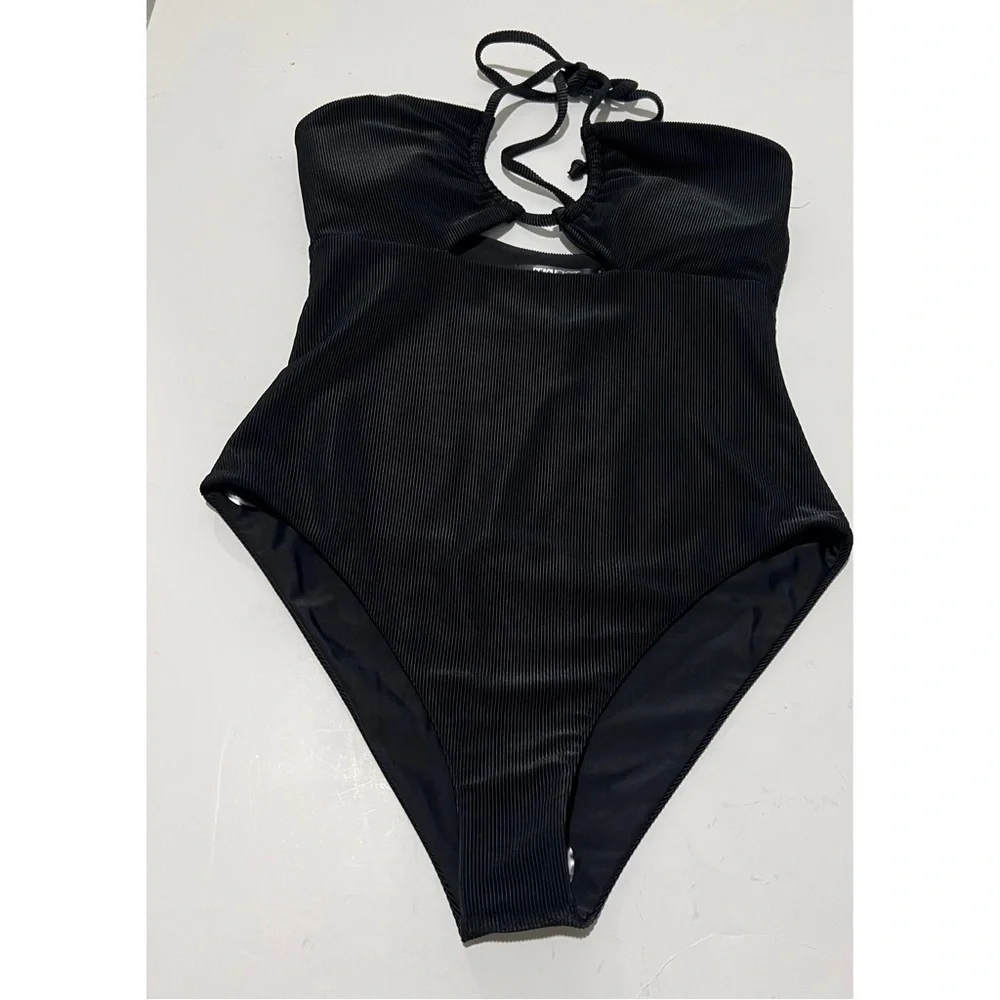 +Beach Riot Black Phoenix One Piece Swimsuit Size Large - Picture 3 of 6